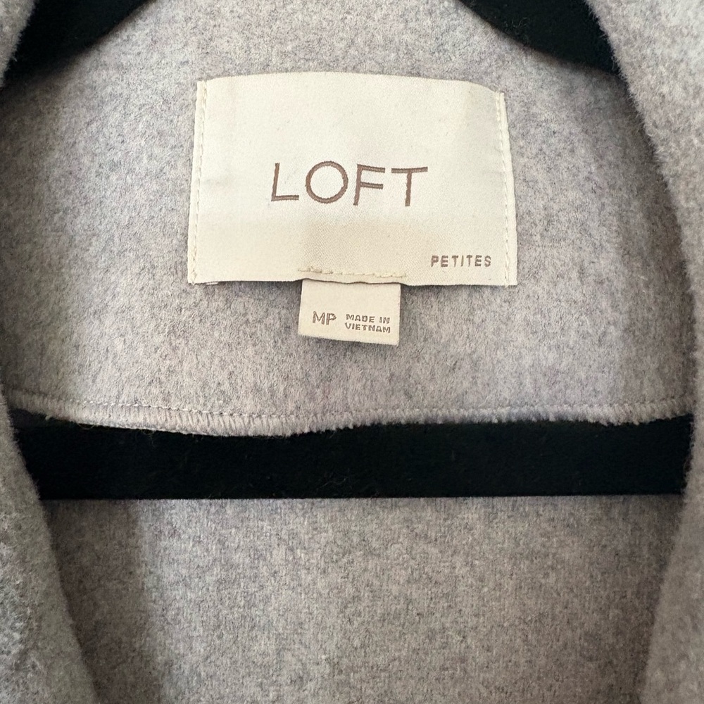 LOFT Women's Gray Double-Breasted Pea Coat - Picture 3 of 8